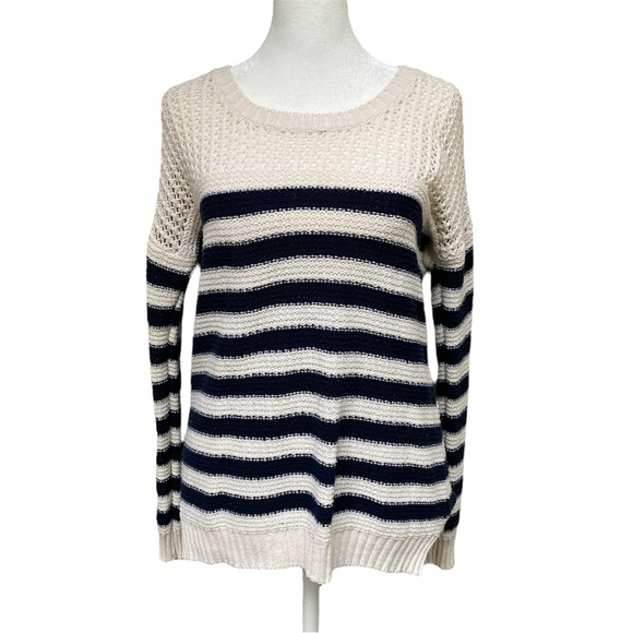 Pink Rose Knit Striped Sweater - Picture 1 of 10
